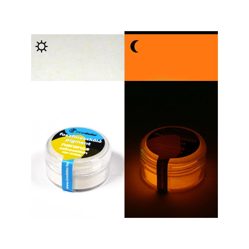 Innodekor foszforeszkáló, világító pigment, 15 g - narancs