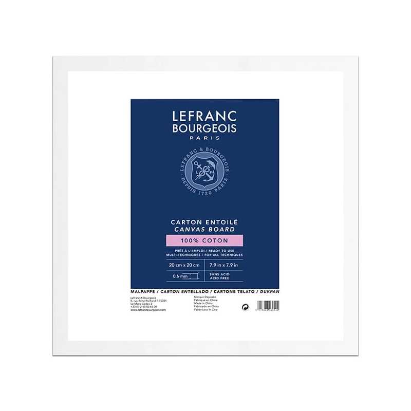 Lefranc Bourgeois kasírozott festővászon - 20x20 cm