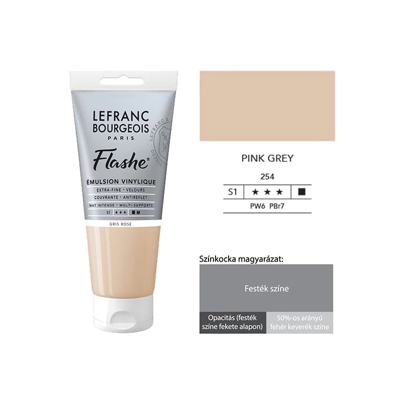 L&B Flashe vinil festék (akrilfesték), 80 ml - 254, pink grey