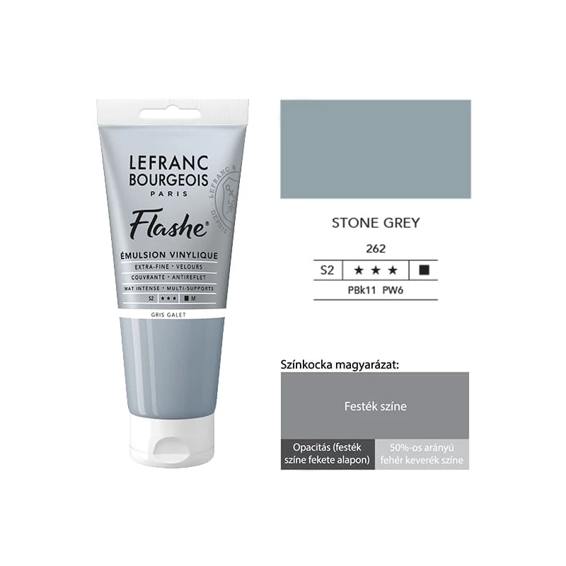 L&B Flashe vinil festék (akrilfesték), 80 ml - 262, stone grey