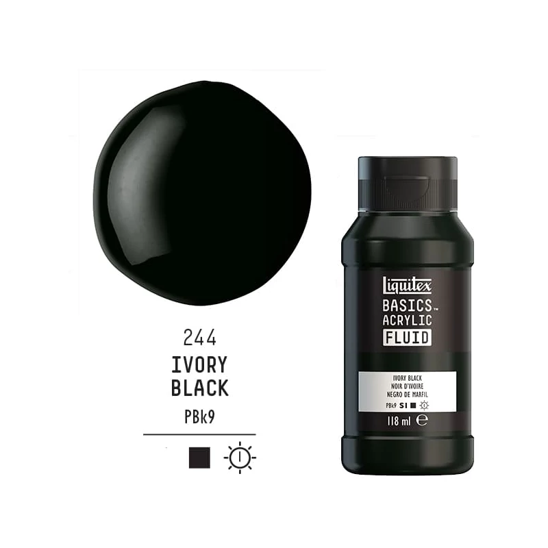 Liquitex Basics Fluid akrilfesték, 118 ml - 244, ivory black
