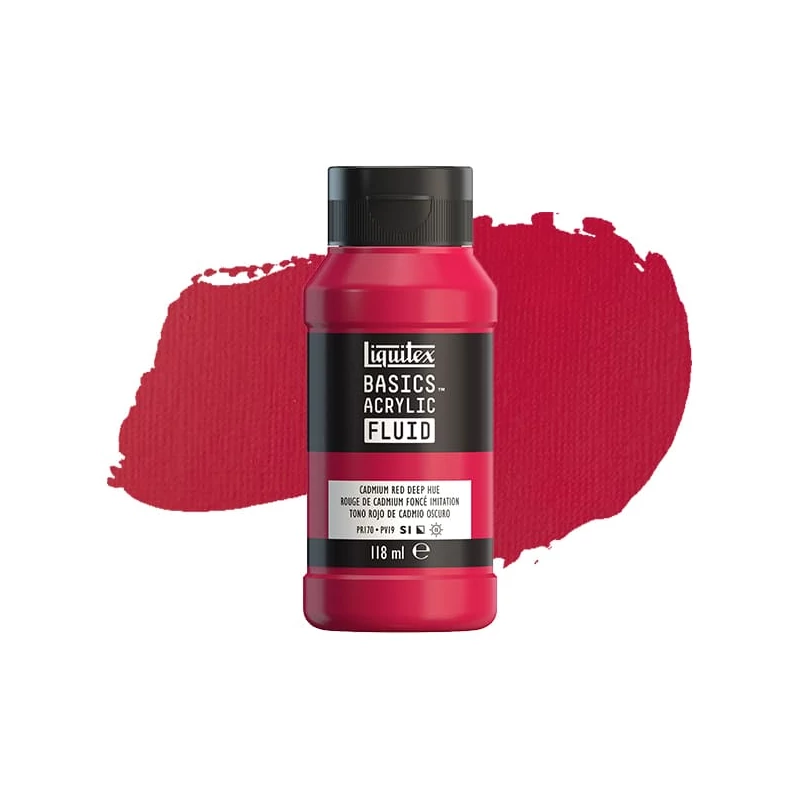 Liquitex Basics Fluid akrilfesték, 118 ml - 311, cadmium red deep hue