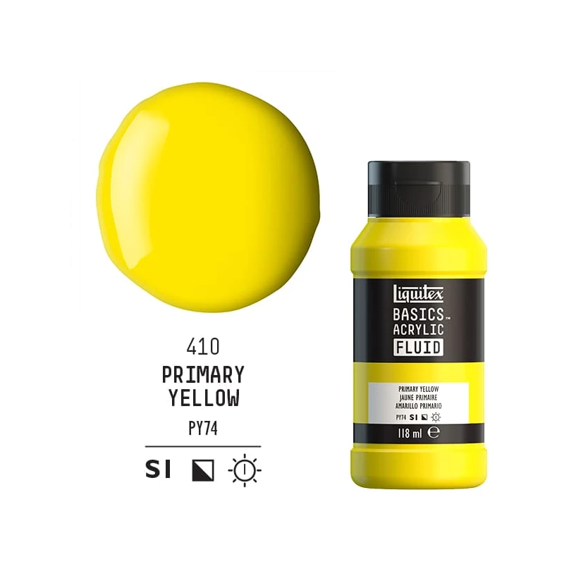 Liquitex Basics Fluid akrilfesték, 118 ml - 410, primary yellow