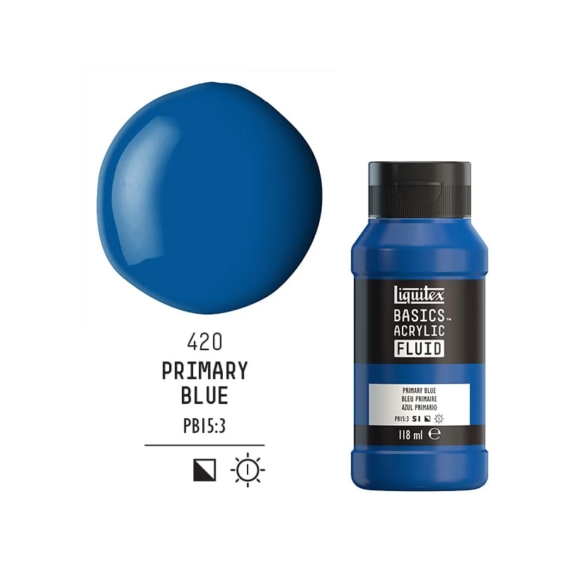 Liquitex Basics Fluid akrilfesték, 118 ml - 420, primary blue