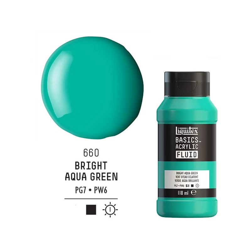 Liquitex Basics Fluid akrilfesték, 118 ml - 660, bright aqua green