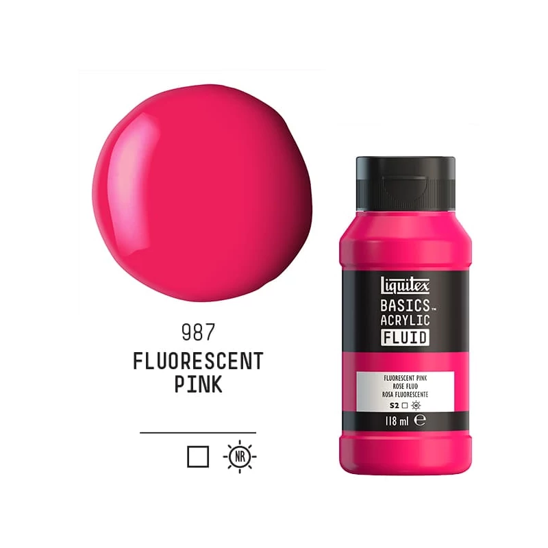 Liquitex Basics Fluid akrilfesték, 118 ml - 987, fluorescent pink