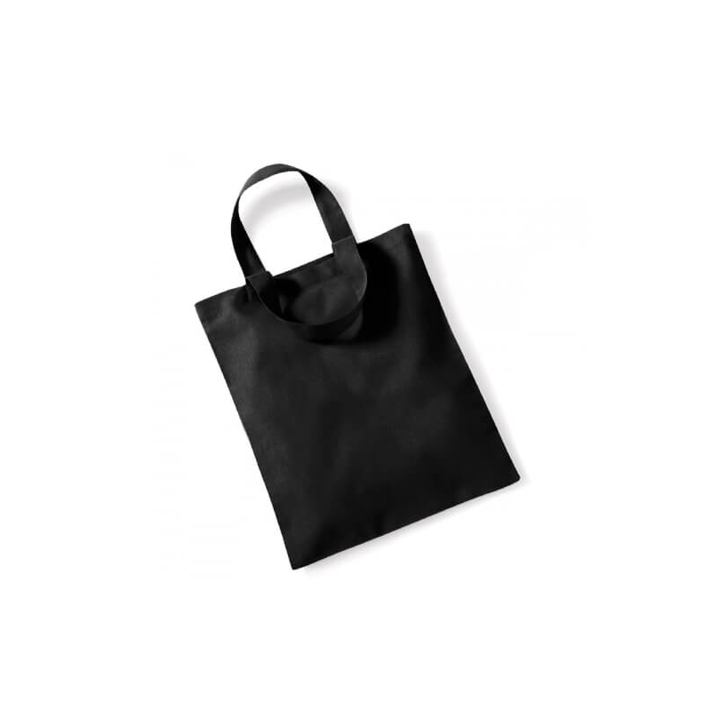Pamut táska - 26x32 cm, gyerek, rövid füllel, fekete