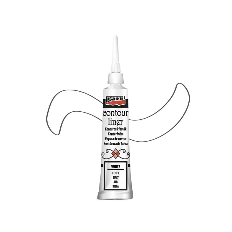 Pentart kontúrozó festék, univerzális, 20 ml - fehér