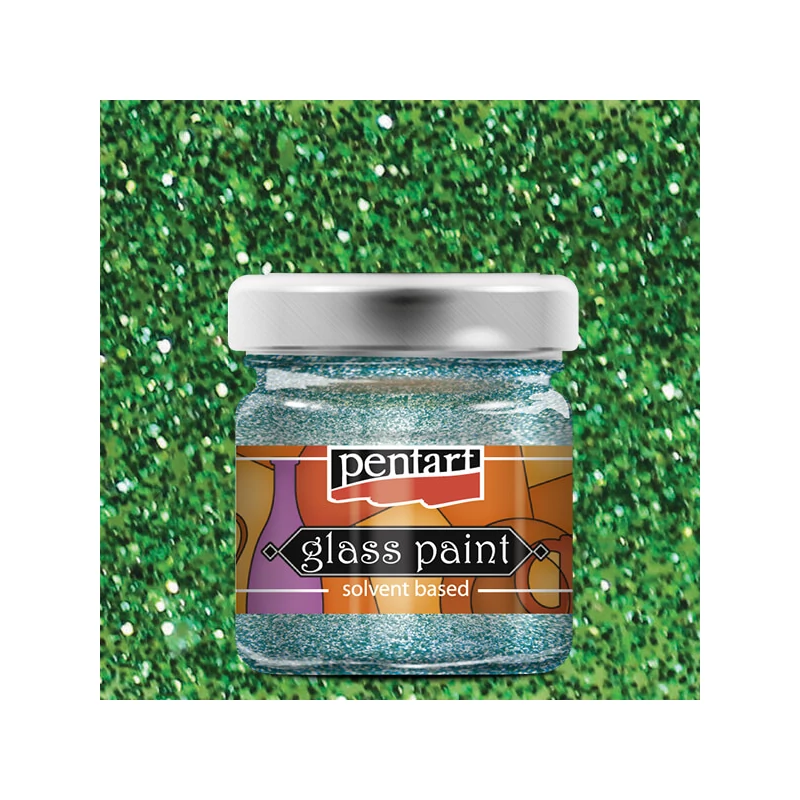 Pentart oldószeres üvegfesték, 30 ml - 26526 csillámos zöld
