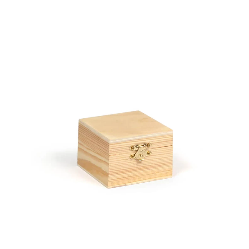 Fa doboz - négyzet, 8,5x8,5x6 cm