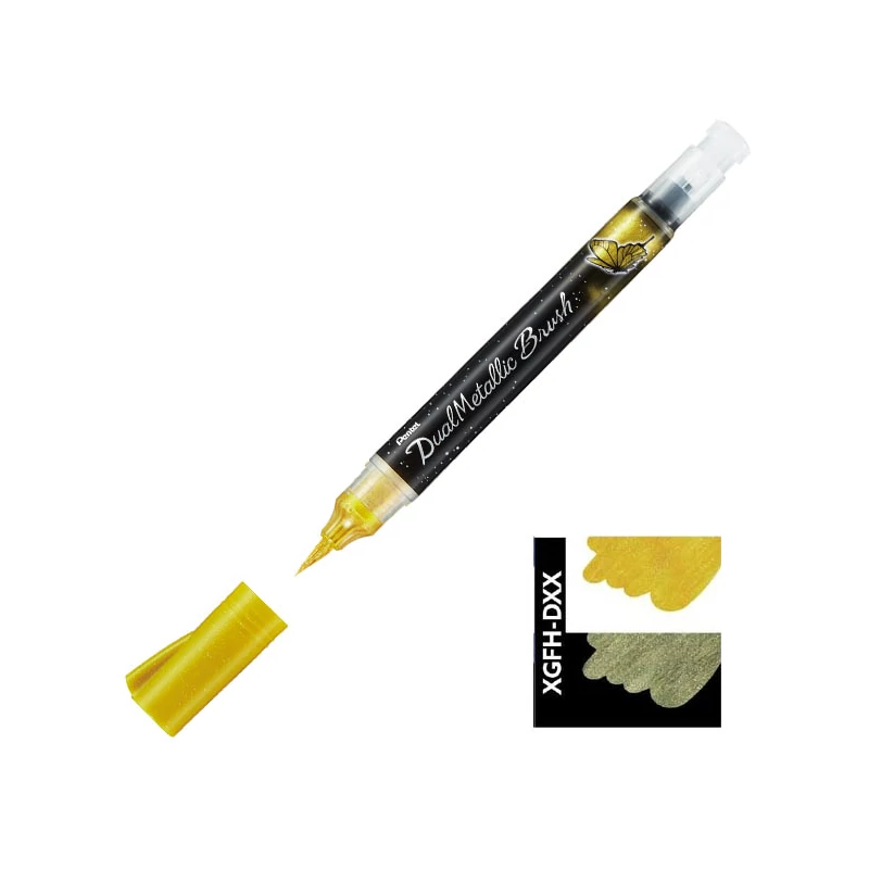 Pentel Dual Metallic Brush Pen ecsetfilc, XGFH-DXX, arany