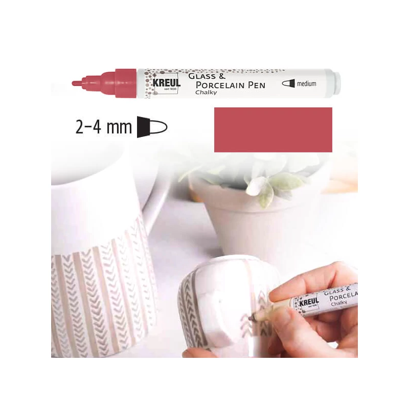 Üveg- és porcelánfilc, Kreul Chalky - 72 piros