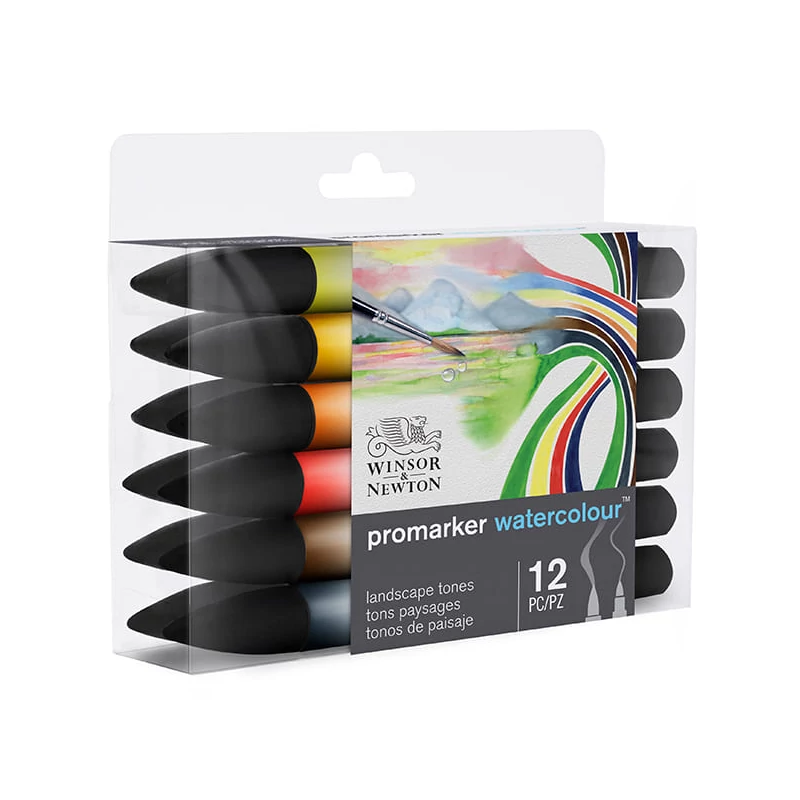 Promarker Watercolour kétvégű akvarell ecsetfilc készlet - 12 db, landscape tones