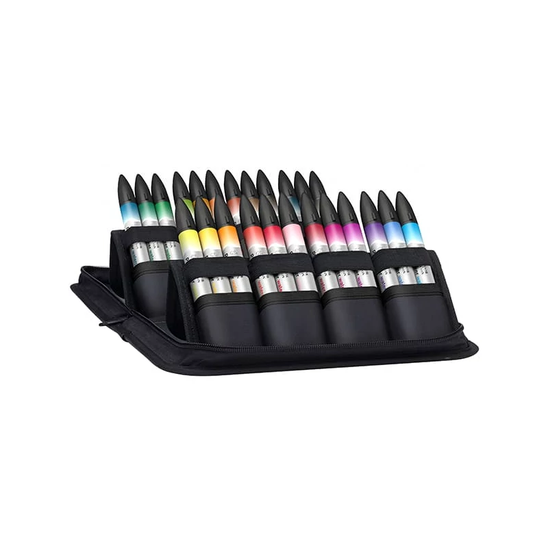 Promarker Watercolour kétvégű akvarell ecsetfilc készlet - 24 db, cipzáras tartóban