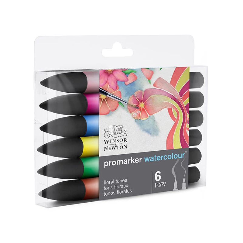Promarker Watercolour kétvégű akvarell ecsetfilc készlet - 6 db, floral tones