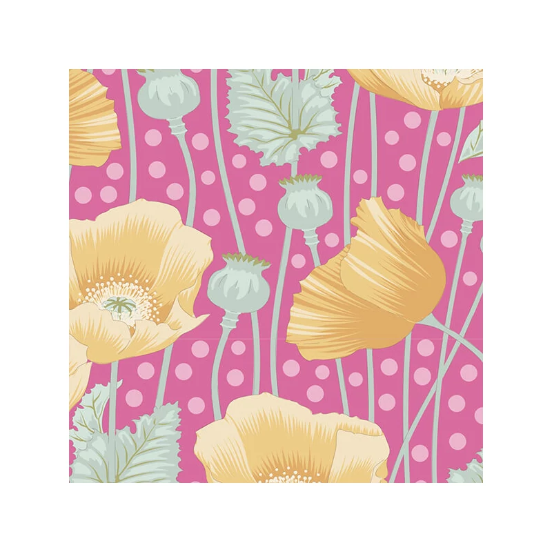 Patchwork anyag - Tilda Gardenlife - Poppies Pink 100303