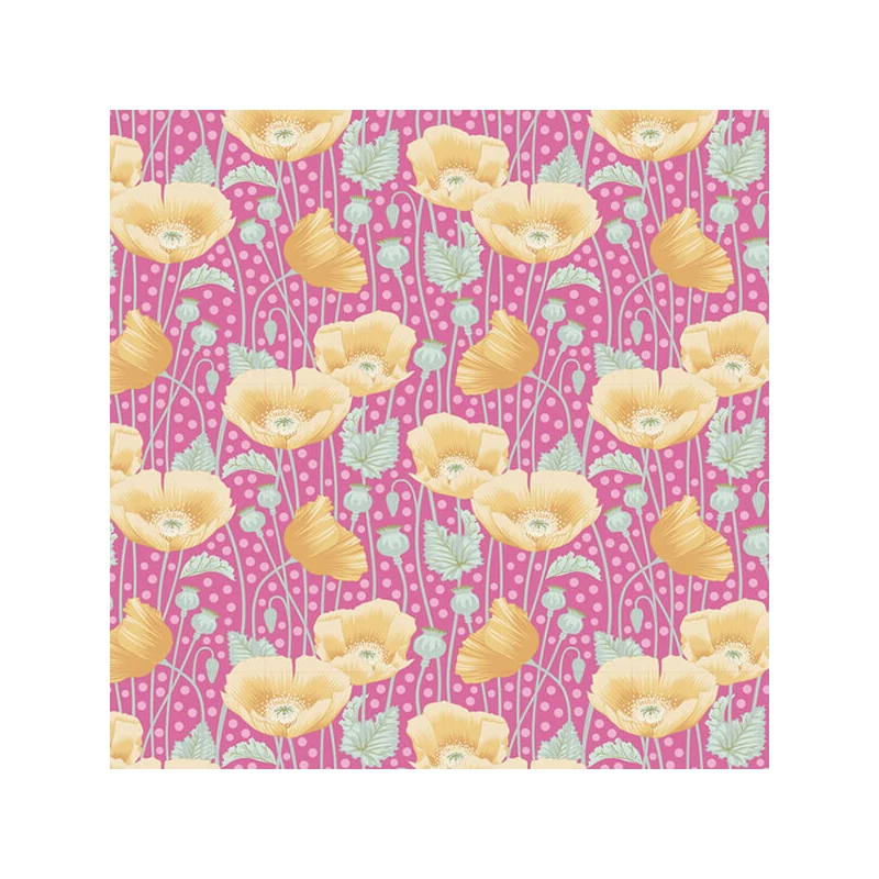 Patchwork anyag - Tilda Gardenlife - Poppies Pink 100303