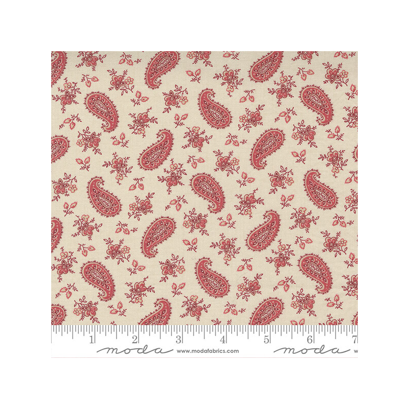Patchwork anyag - Moda - La Vie Bohéme by French General 13904-19 pearl french red