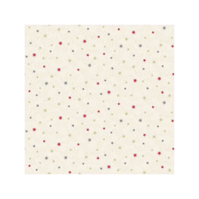 Patchwork anyag - Makower - Christmas 21 Scandi 2360-Q Star cream