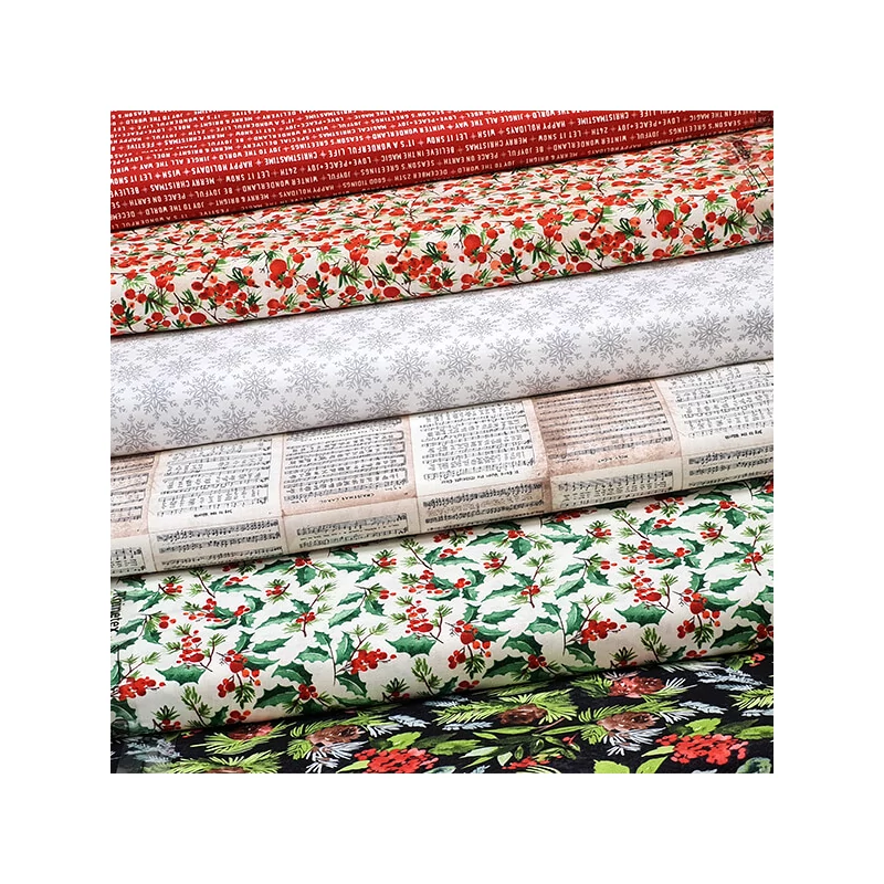 Patchwork anyag - Free Spirit - Christmastime. by Tim Holtz 163RED