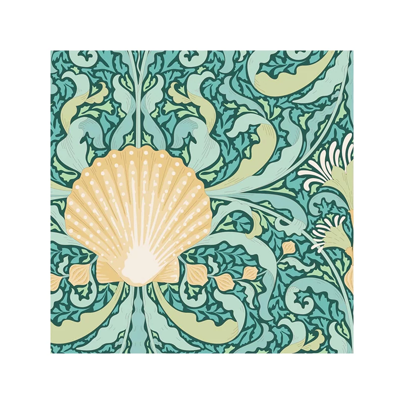Patchwork anyag - Tilda Cotton Beach - Scallop shell teal 100336