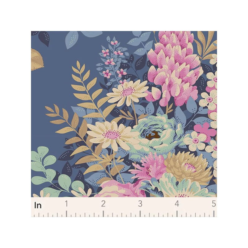 Patchwork anyag - Tilda Chic Escape - Whimsyflower blue 100449