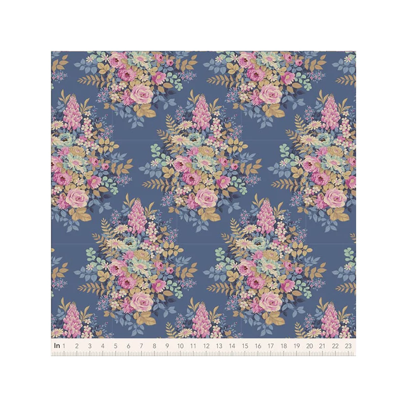 Patchwork anyag - Tilda Chic Escape - Whimsyflower blue 100449
