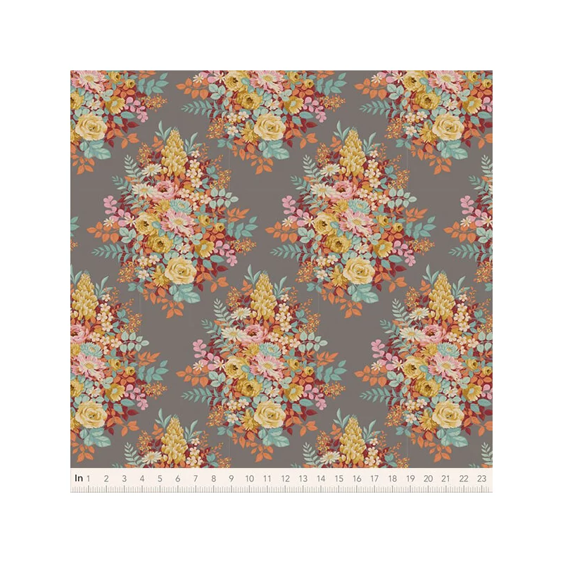 Patchwork anyag - Tilda Chic Escape - Whimsyflower grey 100451
