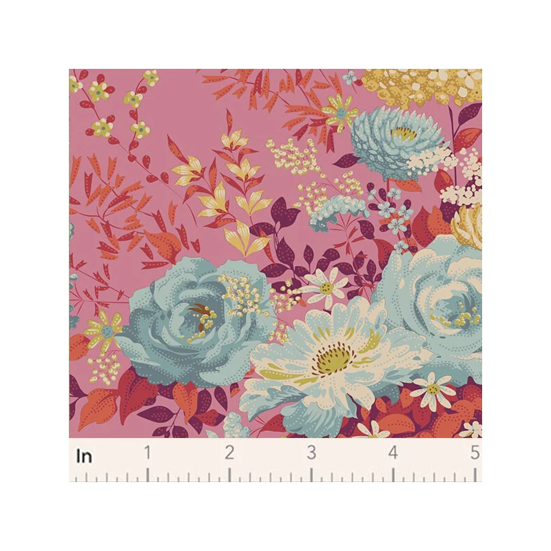 Patchwork anyag - Tilda Chic Escape - Wildgarden pink 100456