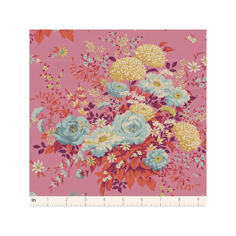 Patchwork anyag - Tilda Chic Escape - Wildgarden pink 100456