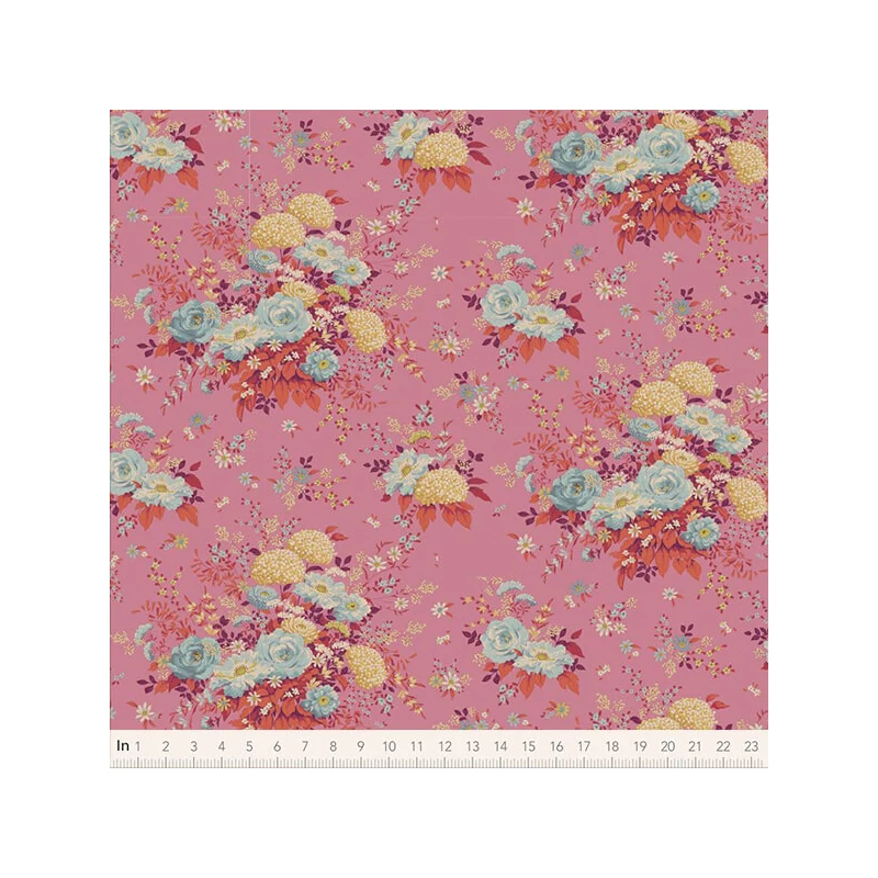 Patchwork anyag - Tilda Chic Escape - Wildgarden pink 100456