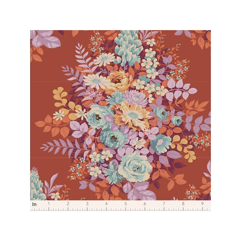 Patchwork anyag - Tilda Chic Escape - Whimsyflower rust 100458