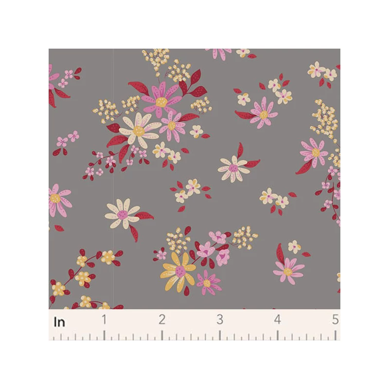 Patchwork anyag - Tilda Chic Escape - Daisyfield grey 110052