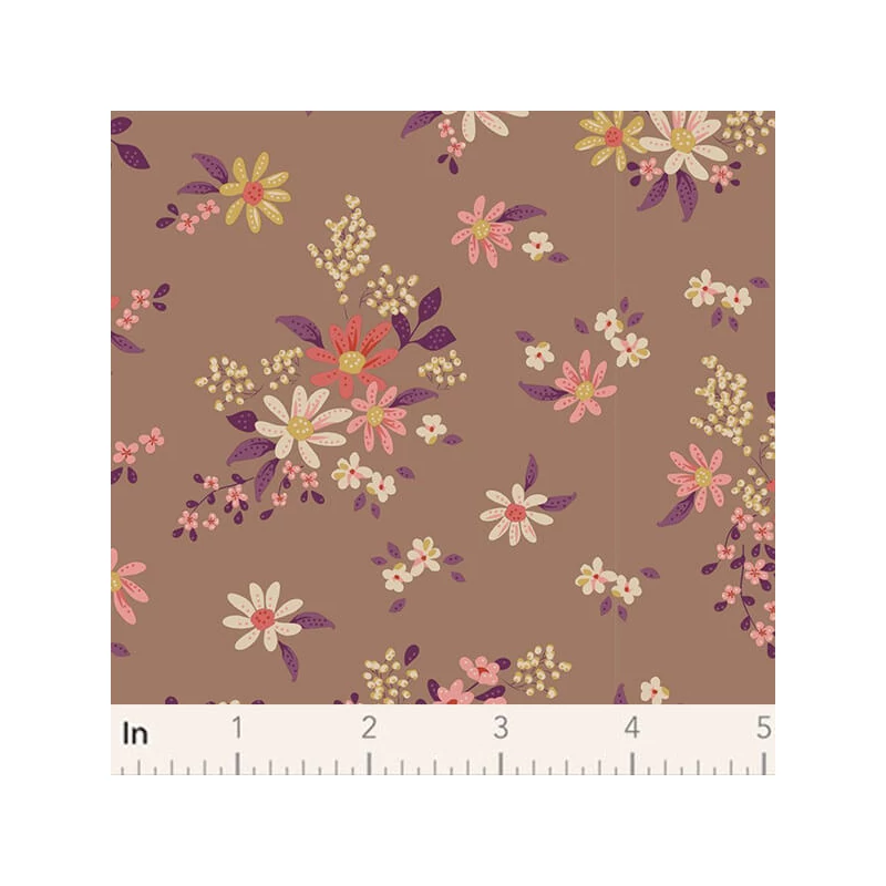 Patchwork anyag - Tilda Chic Escape - Daisyfield taupe 110054