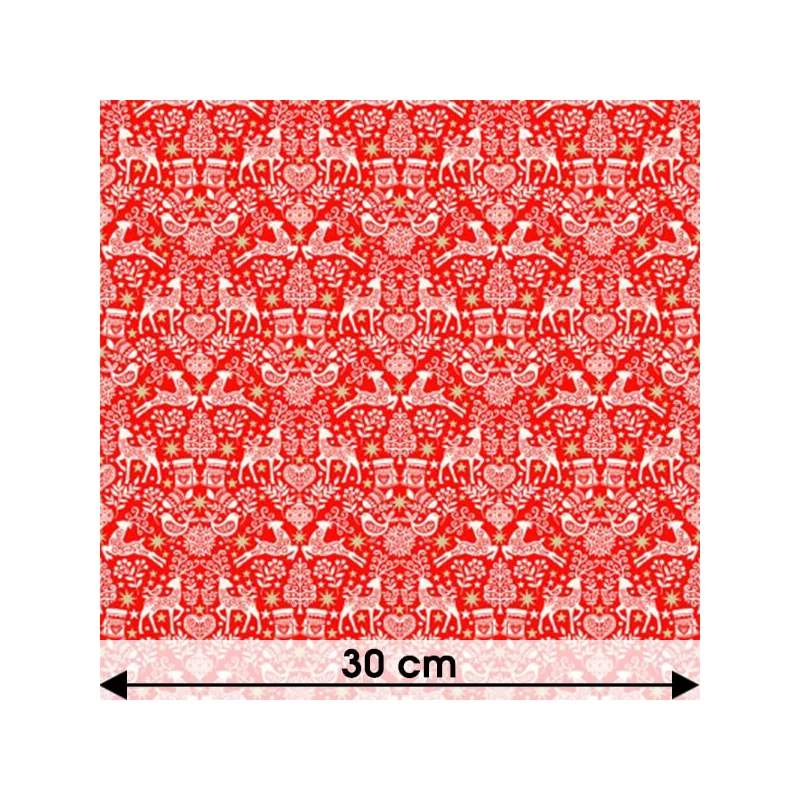 Patchwork anyag - Makower - Christmas Scandi Folk Red  2459-R