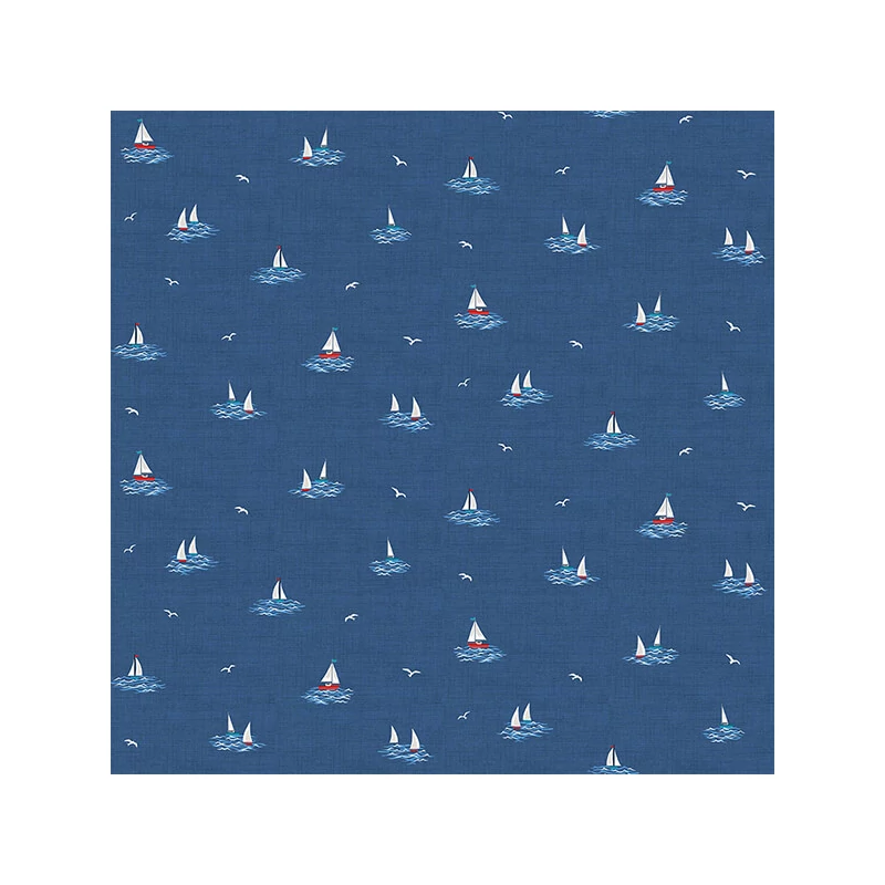 Patchwork anyag - Makower - Nautical Little Boats dark blue 2500-B8