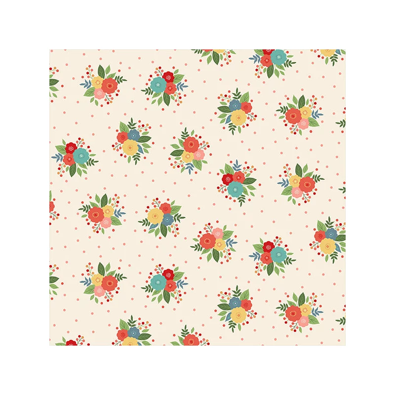 Patchwork anyag - Makower - Amelia Posy cream 2509-Q