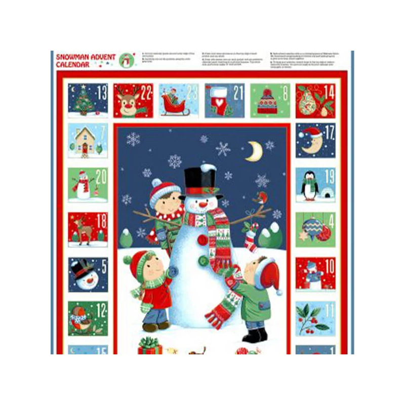 Patchwork anyag - Makower - Christmas 23 Advent Santa Snowman  2589-1 Panel, 60cm