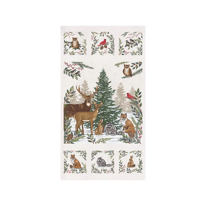 Patchwork anyag - Moda - Woodland Winter by Deb Strain 56099-11 Panel, 60cm