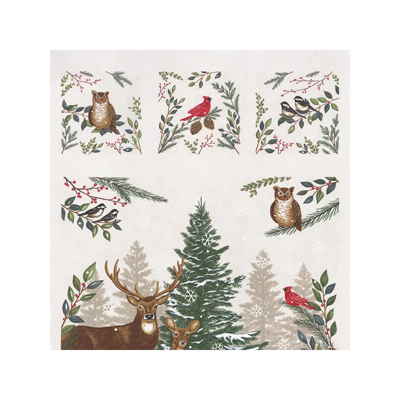 Patchwork anyag - Moda - Woodland Winter by Deb Strain 56099-11 Panel, 60cm