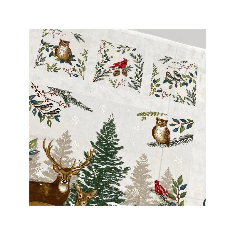 Patchwork anyag - Moda - Woodland Winter by Deb Strain 56099-11 Panel, 60cm