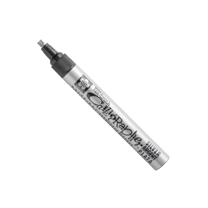 Sakura Pen-Touch Calligrapher kalligrafikus lakkfilc, medium (5 mm) - silver