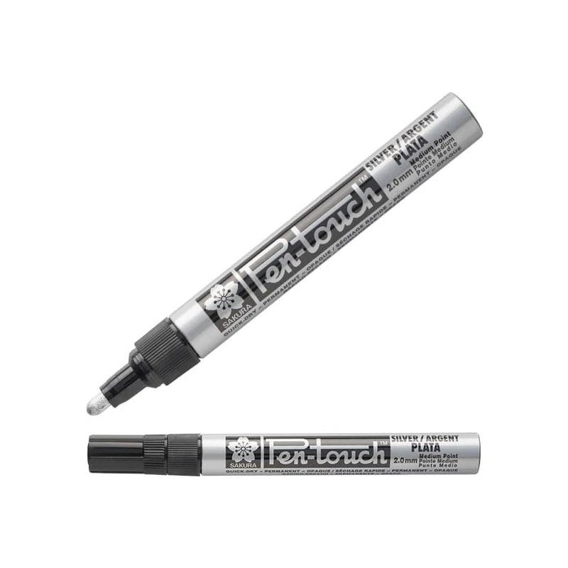 Sakura Pen-Touch lakkfilc, medium (2 mm) - silver