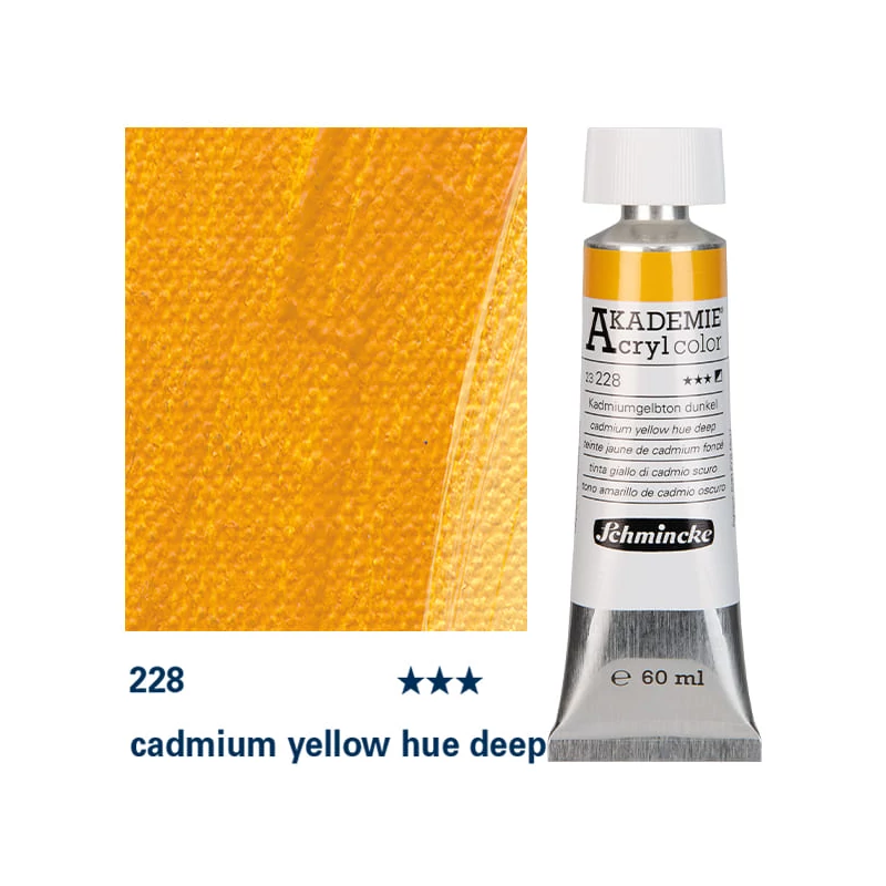 Schmincke Akademie akrilfesték, 60 ml - 228, cadmium yellow hue deep