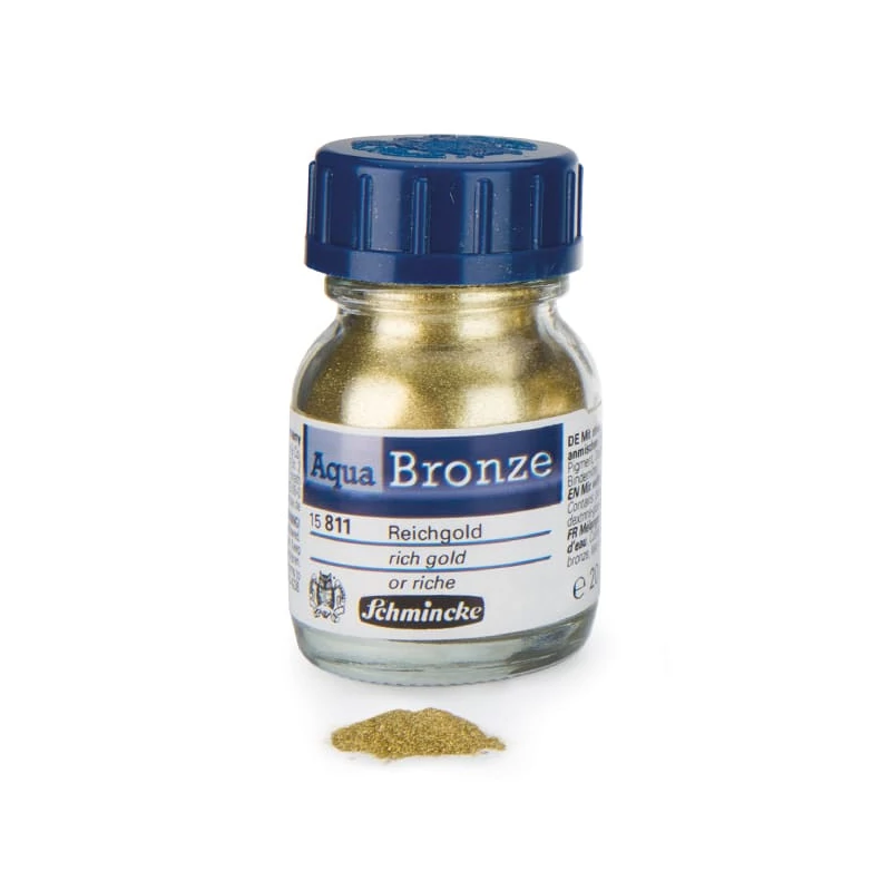Schmincke Aqua Bronze metál effekt por, 20 ml - 811, rich gold