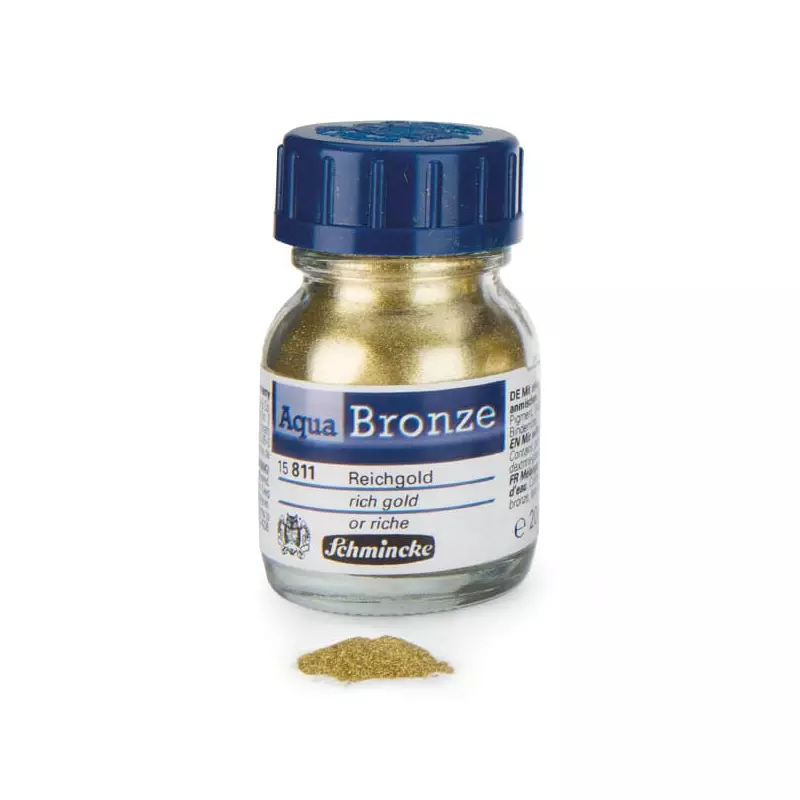 Schmincke Aqua Bronze metál effekt por, 20 ml - 811, rich gold