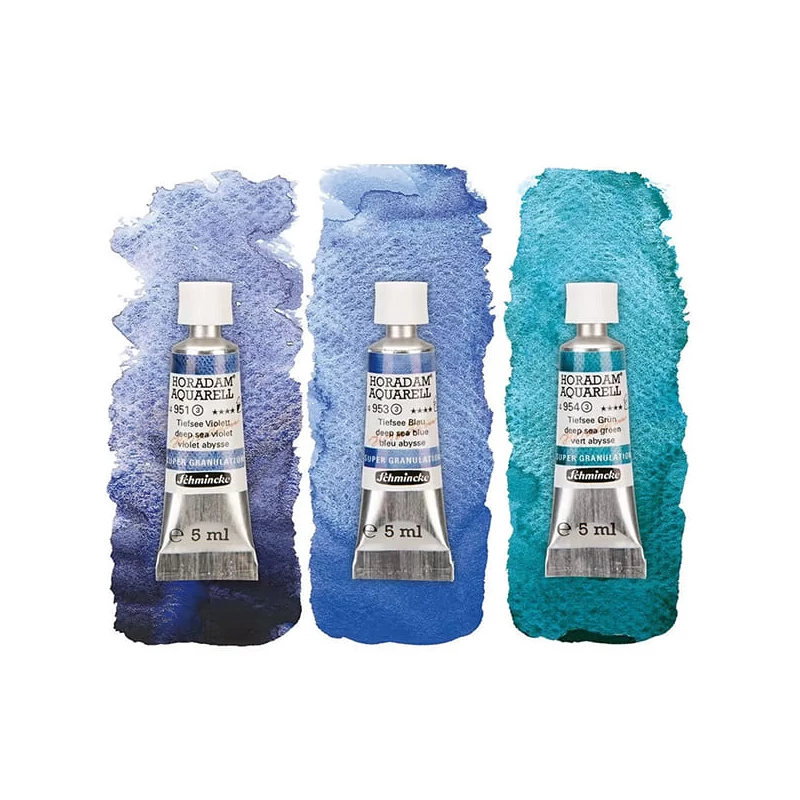 Schmincke Horadam akvarellfesték készlet, szuper granuláló - 3x15 ml, Deep sea	