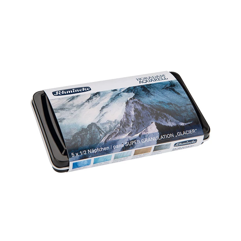 Schmincke Horadam akvarellfesték készlet, szuper granuláló - 5x1/2 szilke + ecset, Glacier
