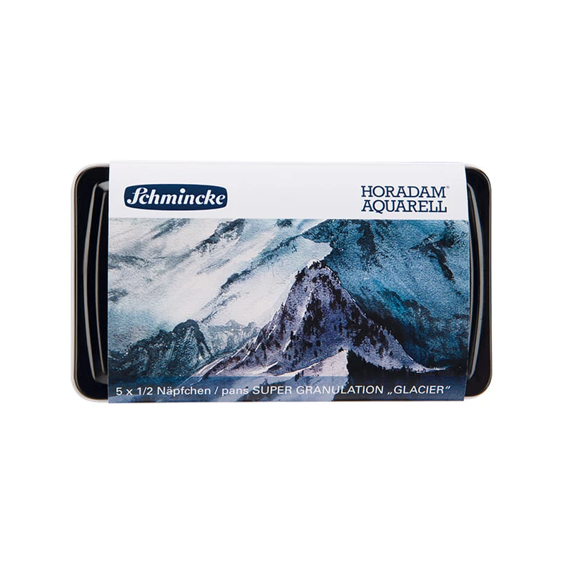 Schmincke Horadam akvarellfesték készlet, szuper granuláló - 5x1/2 szilke + ecset, Glacier