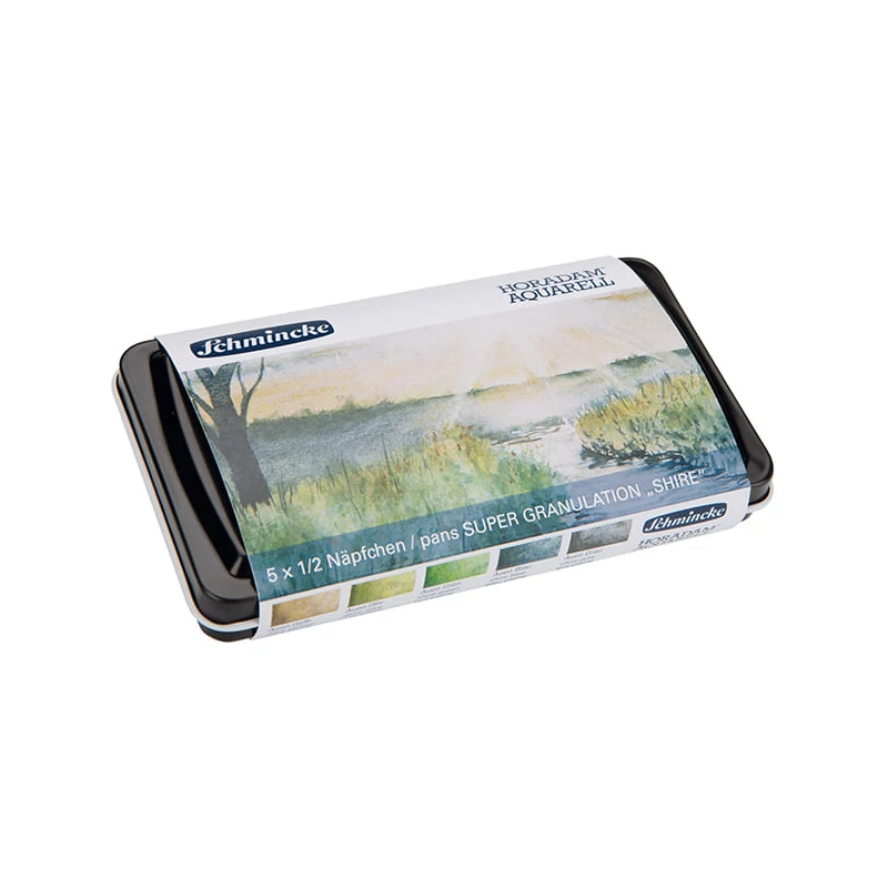 Schmincke Horadam akvarellfesték készlet, szuper granuláló - 5x1/2 szilke + ecset, Shire
